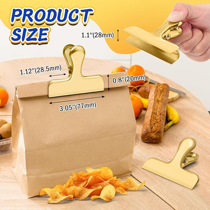 VNDUEEY 12 Pack Chip Clips, Stainless Steel Bag Clips - Image 2