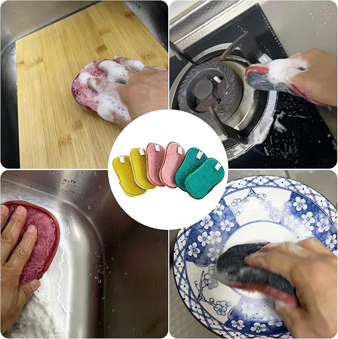 Multipurpose Sponges Kitchen, 6 Pack Reusable Non-Scratch Scrub Sponge - Image 7