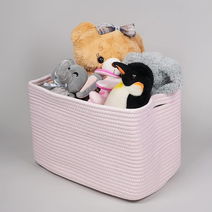 Cotton Rope storage Basket Bins Woven Basket - Image 5