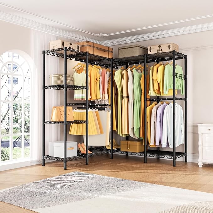 L Shaped Heavy Duty Metal Clothes Rack - Image 2
