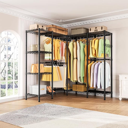L Shaped Heavy Duty Metal Clothes Rack - Image 2