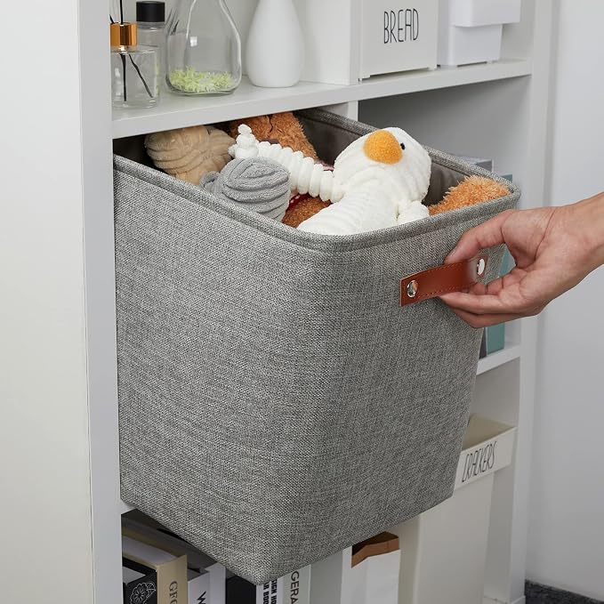 DULLEMELO Cube Storage Boxes, 13 inch Fabric Baskets Closet Storage Bins - Image 6