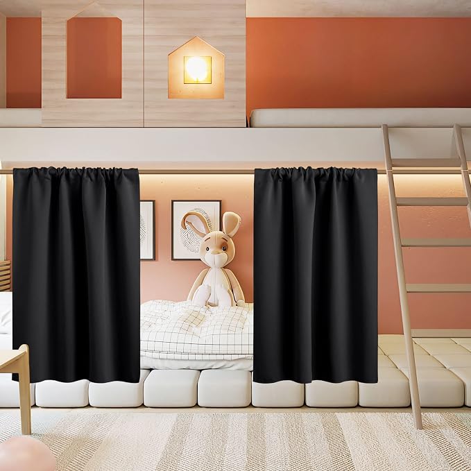 RYB HOME Short Curtains for Living Room Blackout Portable Blinds Shades for by RYBHOME