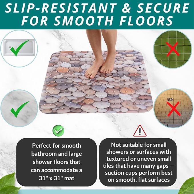 ENKOSI Extra Large Square Non Slip Shower Mat - Image 5