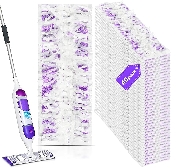 Power Mop Refills for Swiffer | 40 Count Disposable Pads for Wet & Dry Cleaning by PureRealm
