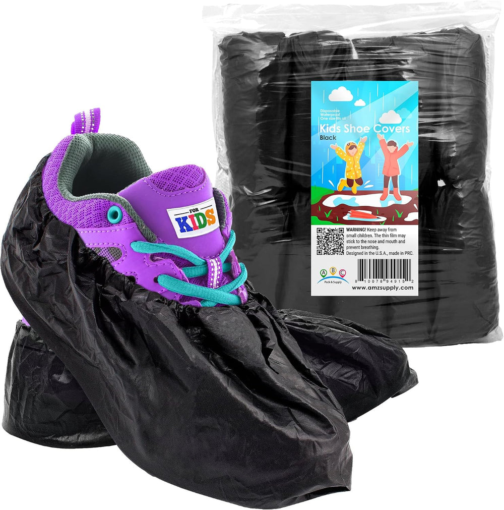 ABC PACK & SUPPLY Black Disposable Shoe Covers, 6 x 12.5 Inch, Pack of 10...