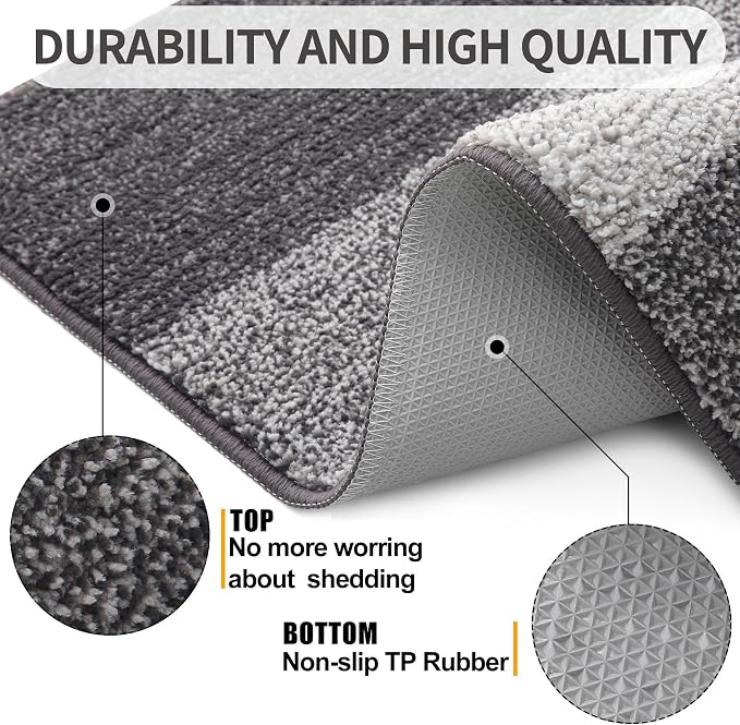 Kitinjoy Indoor Outdoor Door Mat, 32x20 Non-Slip Absorbent Dirt Trapper - Image 3