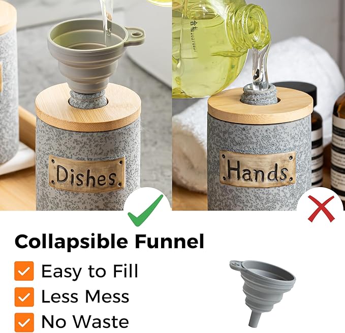Kitchen Soap Dispenser Set, Ceramic Hand and Dish Soap Dispenser - Image 6