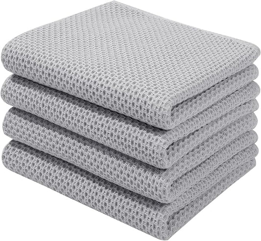 Homaxy 100% Cotton Waffle Weave Kitchen Dish Towels, Ultra Soft Absorbent Quick by Homaxy