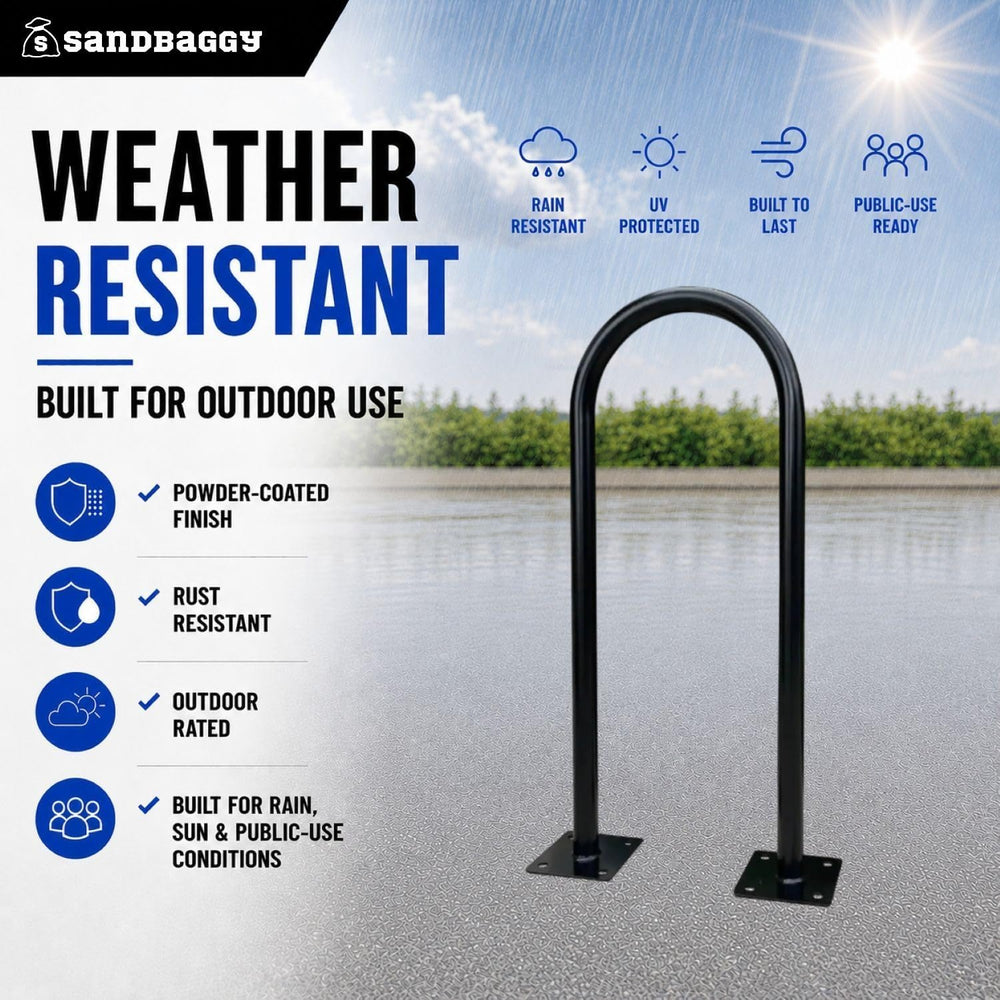 Sandbaggy In Ground Bike Rack | U Shaped, Commercial, Outdoor, 1 Loop, Steel ...