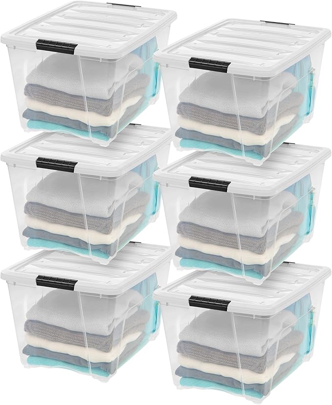 IRIS USA 6-Pack 54 Quart Stackable Storage Bins by IRISUSA