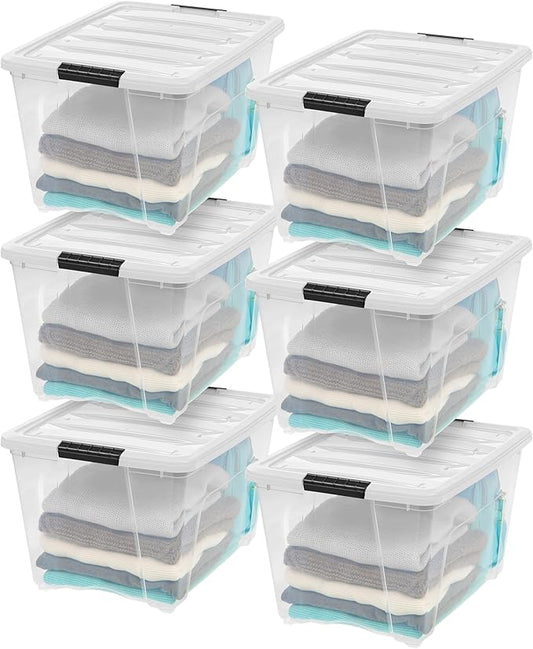 IRIS USA 6-Pack 54 Quart Stackable Storage Bins by IRISUSA