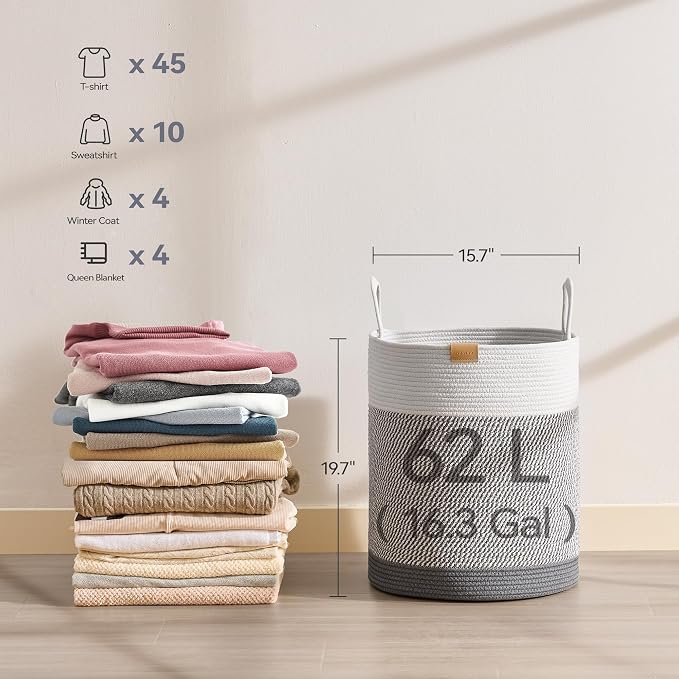 Laundry Hamper 62L, Large Laundry Basket - Image 6