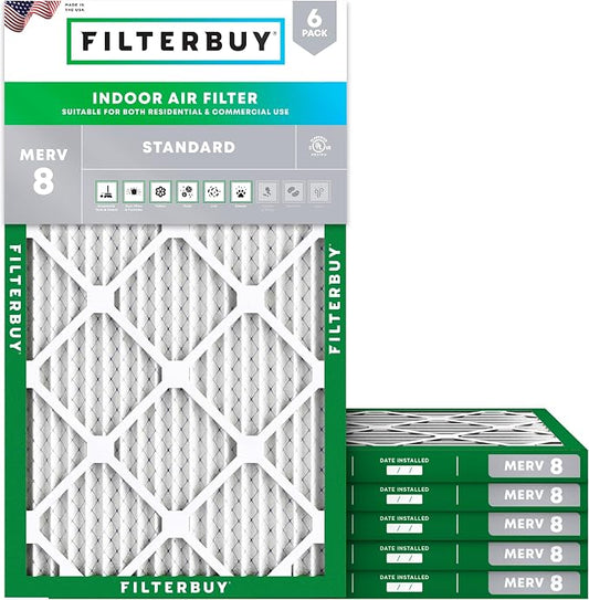 Filterbuy 20x32x1 Air Filter MERV 8 Dust Defense Replacement, Electrostatic by Filterbuy