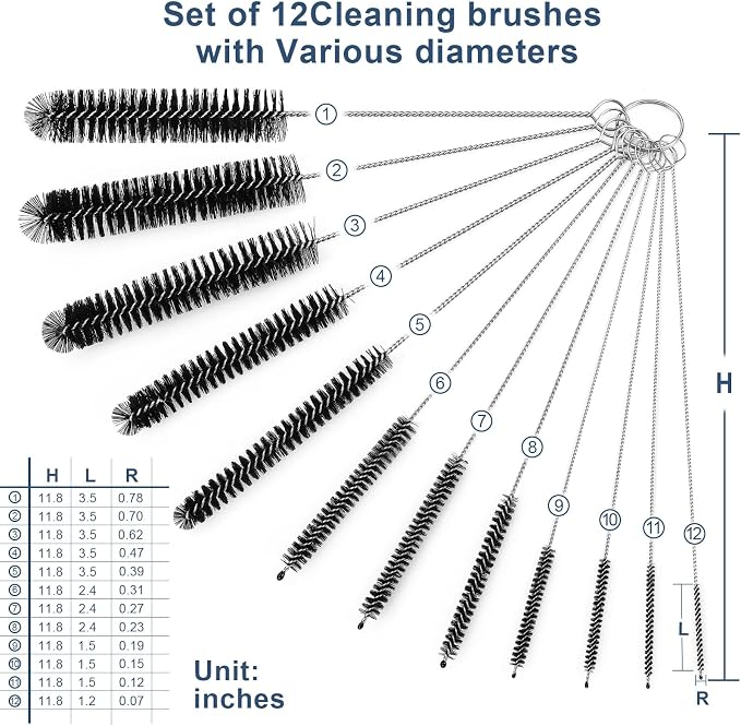 Straw Cleaner Brush Set, 12 Pieces Botthle Cleaning Brush and Nylon Tube Brush - Image 8