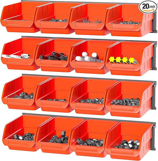 Ultrawall Wall Mounted Storage Bins, Plastic Hanging Storage Organizer Bins by UltrawallGarageTools