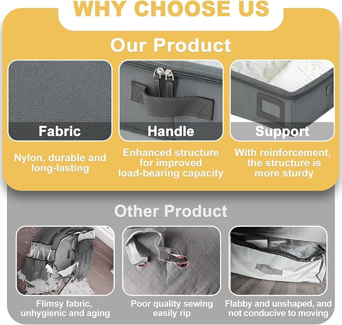 4-Inch Under Bed Storage Containers | Sturdy Sidewalls | Clear Cover & Label - Image 4