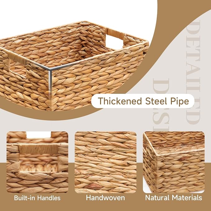 3 Pack Natural Water Hyacinth storage basket - Image 5