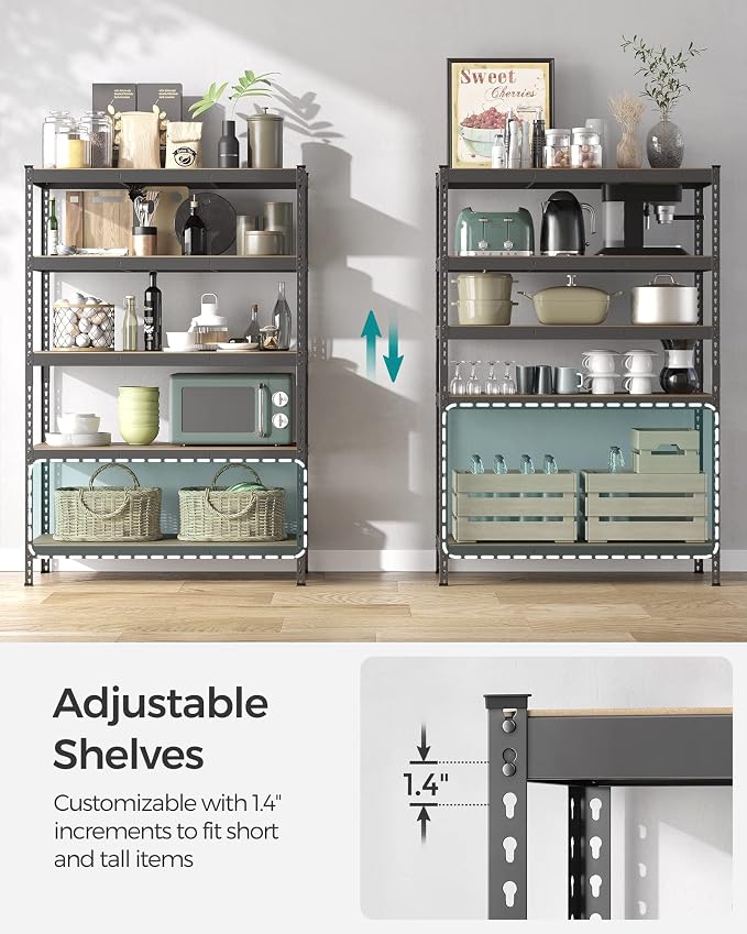 SONGMICS 5-Tier Storage Shelves, Load 2310 lb, Boltless Assembly, Adjustable - Image 5