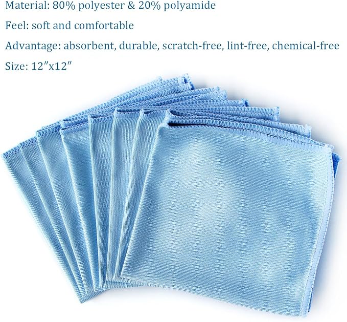 Auto Care Microfiber Glass Cleaning Cloths Towels - Image 2