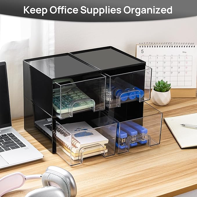 Vtopmart Black Small Stackable Storage Drawers, Cologne Organizer - Image 5
