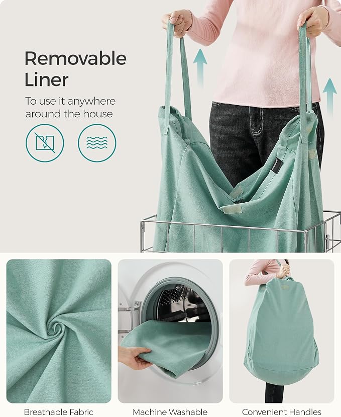 SONGMICS Laundry Hamper, 23.8 Gal. Laundry Basket, Collapsible Clothes Hamper - Image 6