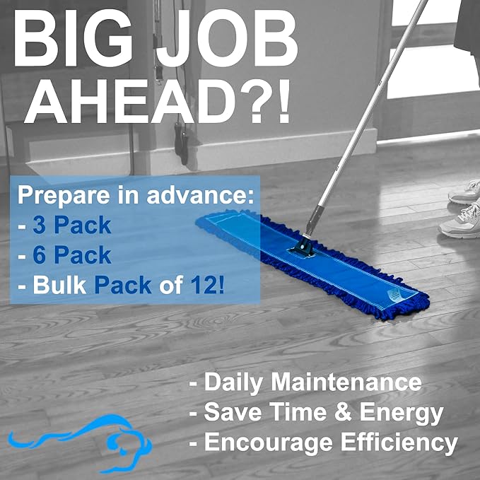 Kleen Handler 24 inch Microfiber Dust Mop | Medium Washable Commercial Mop Head - Image 3