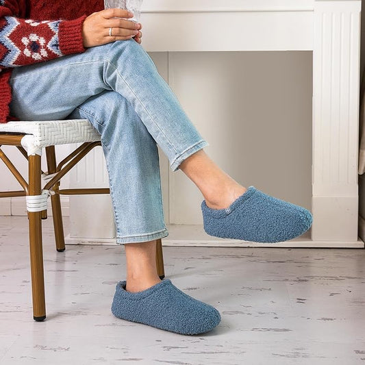 HomeTop Women's Fuzzy Curly Fur Memory Foam Loafer Slippers - Image 2