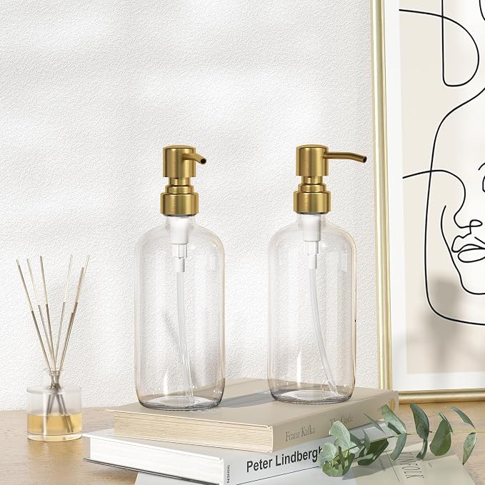 AmazerBath Soap Dispenser, 2 Pack Glass Soap Dispenser - Image 8