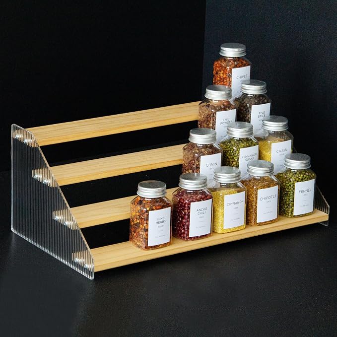 nianfeng Tiered Spice Rack, 4-Tier Spice Pantry Kitchen Cabinet Organizer by nianfeng