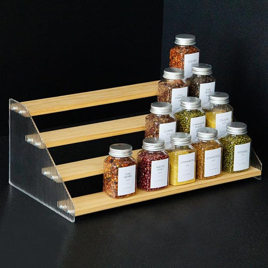 nianfeng Tiered Spice Rack, 4-Tier Spice Pantry Kitchen Cabinet Organizer by nianfeng