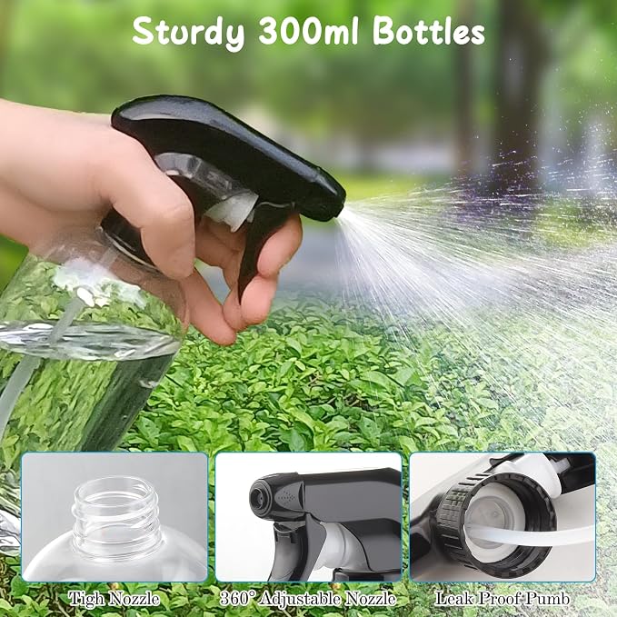 Bynccea Spray Bottle Empty Spray Bottles PET -10 oz/300 ml Plastic Water - Image 5