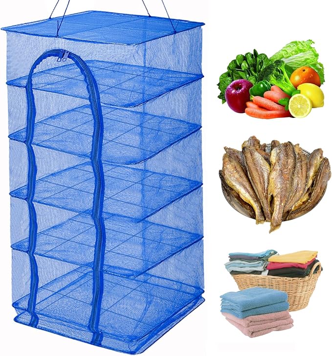 Drying Rack 6 Layers Folding Fish Mesh, Foldable Nylon Netting, Hanging Drying by WEISGJA