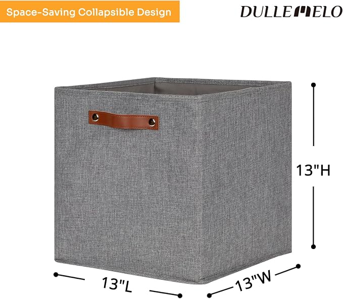 DULLEMELO Fabric Storage Cubes, 13 inch Cube Stroage Bins - Image 3