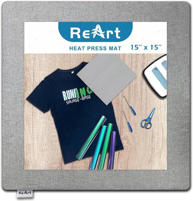 ReArt 15" x 15" Heat Press Mat for Cricut Easypress Both Sides Applicable by ReArt