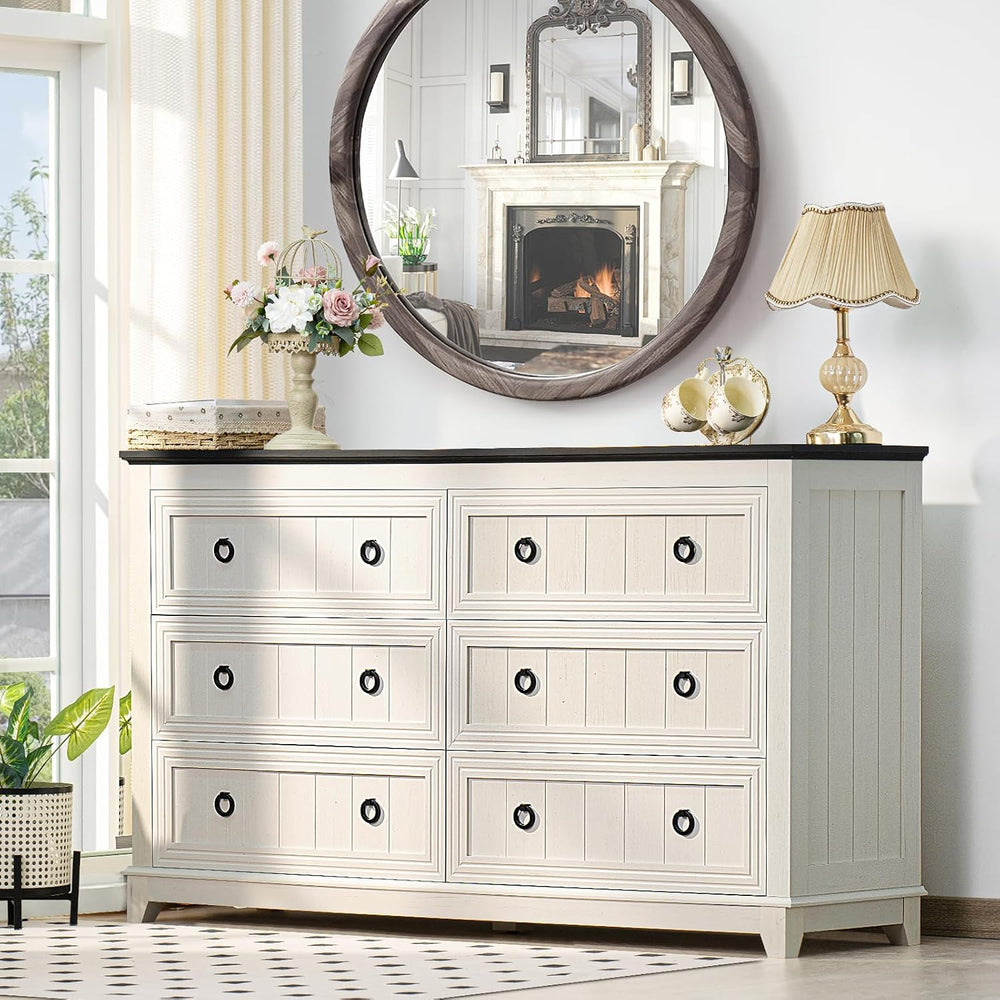 Joaxswe 54'' Dresser for Bedroom, Farmhouse 6 Drawers Dressers
