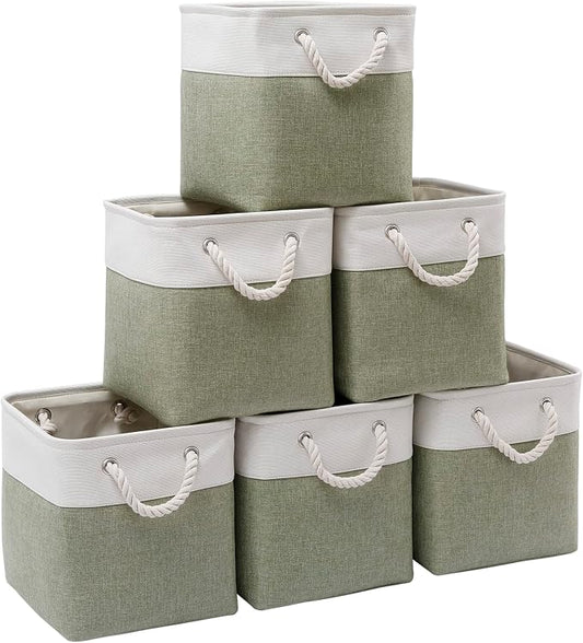 Cube Storage Bins, Collapsible Fabric Storage Cubes Bins, 11 Inch Cube Storage by BOFUGA