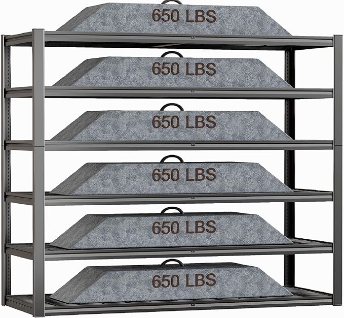 60" Wide Heavy Duty Garage Shelving Adjustable 6 Tier Garage Storage Shelves - Image 3