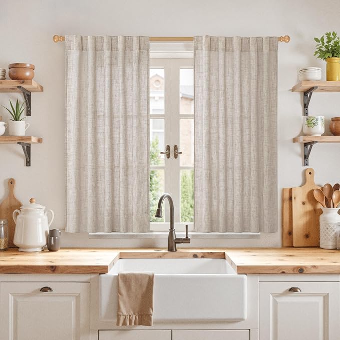 YoungsTex Linen Curtains 48 Inch Length - Image 2