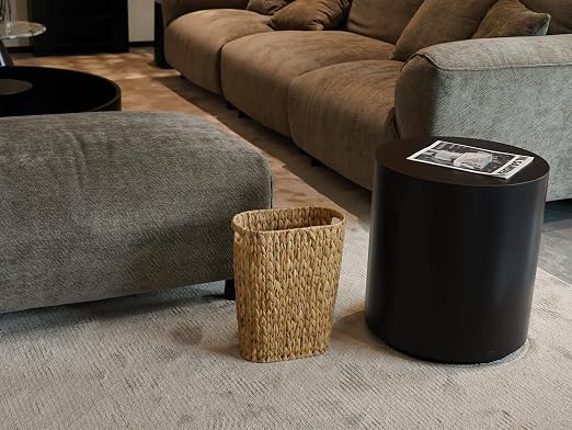 Wicker Trash Can, Bathroom Trash Can, Water Hyacinth Wicker Waste Basket - Image 9