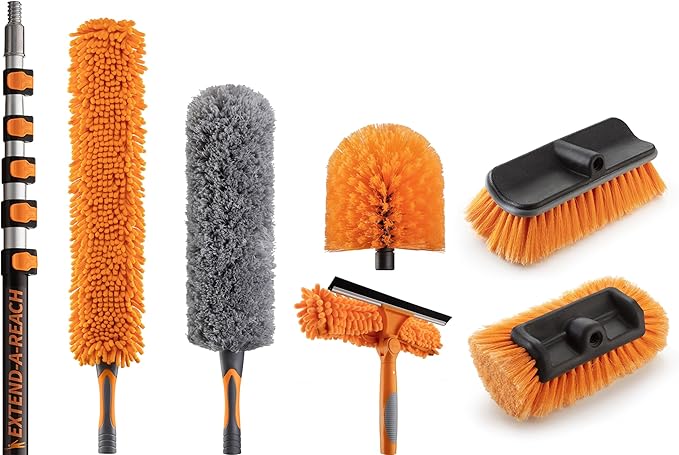 30 Foot High Reach Telescoping Duster Kit and Vinyl Siding Brushes by EXTEND-A-REACH