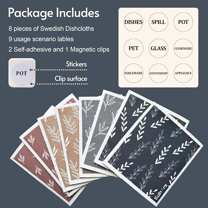 Swedish Dishcloths, 8 Pack Reusable Paper Towels - Image 6