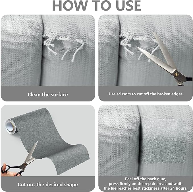 Fabric Repair Patches, Linen Repair Tape Self-Adhesive Fabric Patches Durable - Image 6