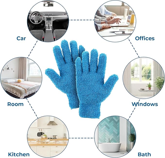 2 Pairs Microfiber Gloves Household Cleaning Glove Plant Dusting Glove Washable - Image 4