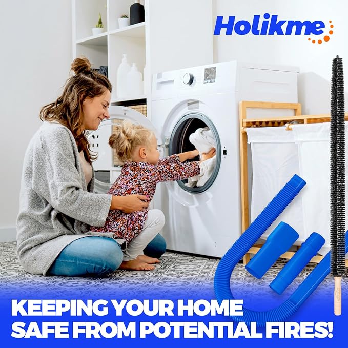 Holikme 2 Pieces Dryer Vent Cleaner Kit, Dryer Lint Vacuum Attachment and - Image 8