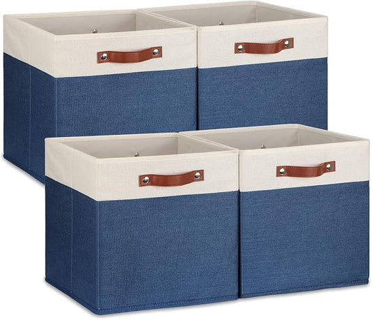 Temary Fabric Storage Bins for Cube Organizer 4 Pack Cube Storage Bins 13 by TEMARY
