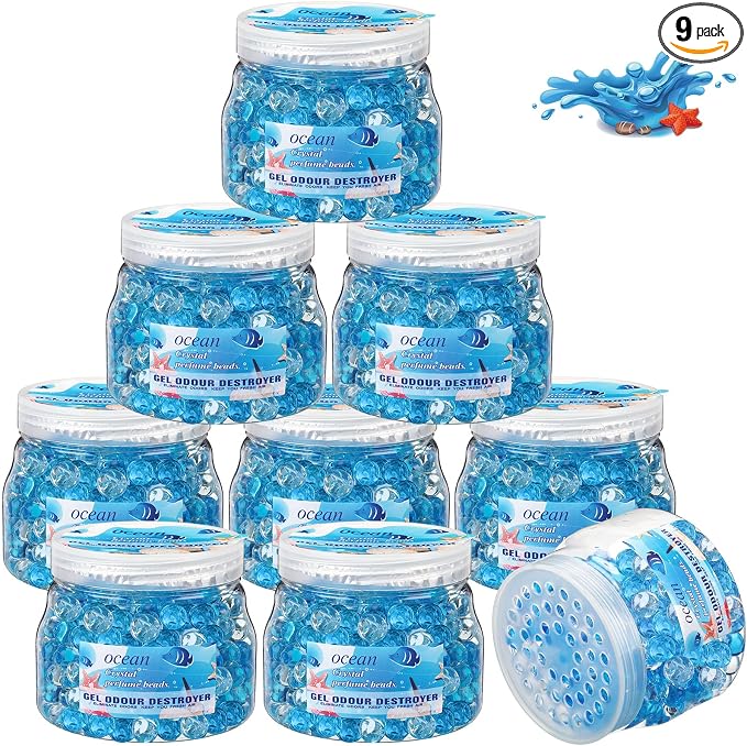 9 Pack Odor Eliminator Gel Beads Bulk 10 Ounces Air Freshener Gel Beads Odor by Dansib