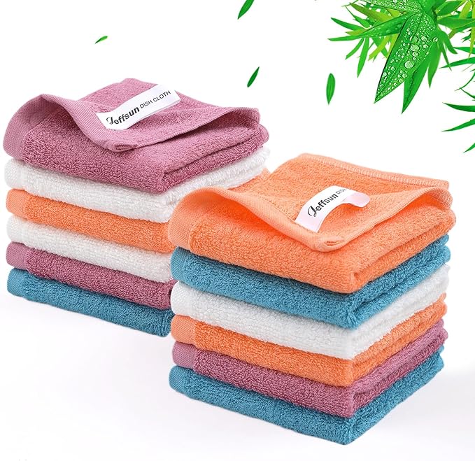 JEFFSUN Dish Cloths 12 Pack, 10x14 inch Small Kitchen Washcloths, Lint Free - Image 9