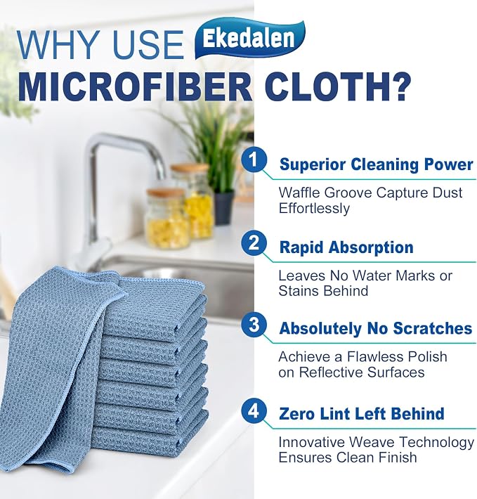 Microfiber Cleaning Cloth Waffle Weave - Image 2