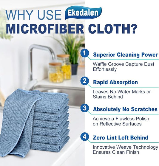 Microfiber Cleaning Cloth Waffle Weave - Image 2